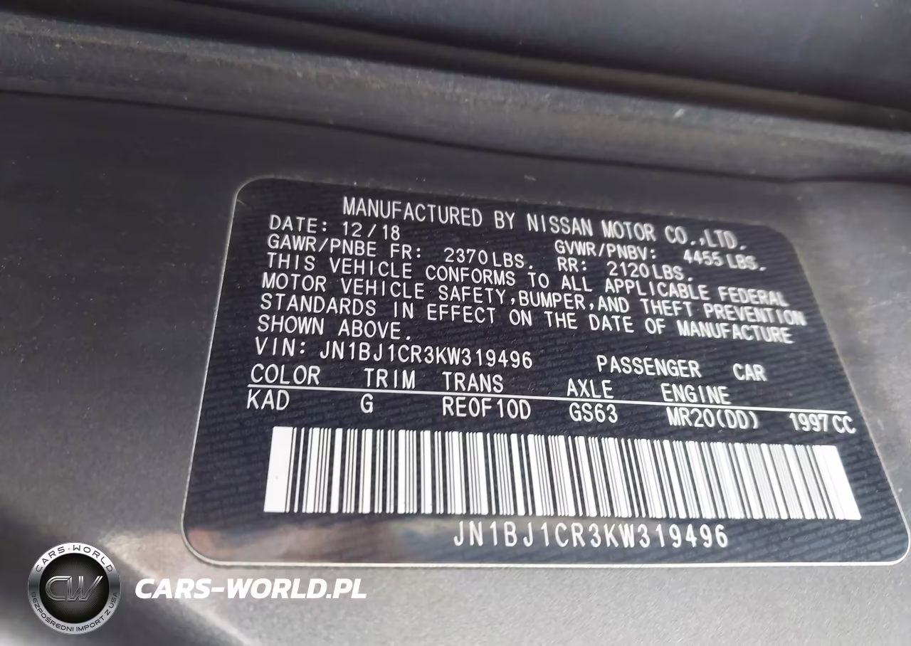 2019 Nissan Rogue Sport Sv VIN:JN1BJ1CR3KW319496 - 9