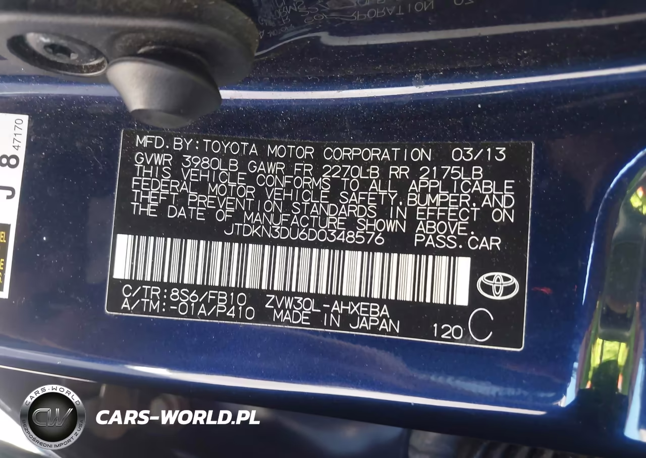 2013 Toyota Prius Three VIN:JTDKN3DU6D0348576 - 9
