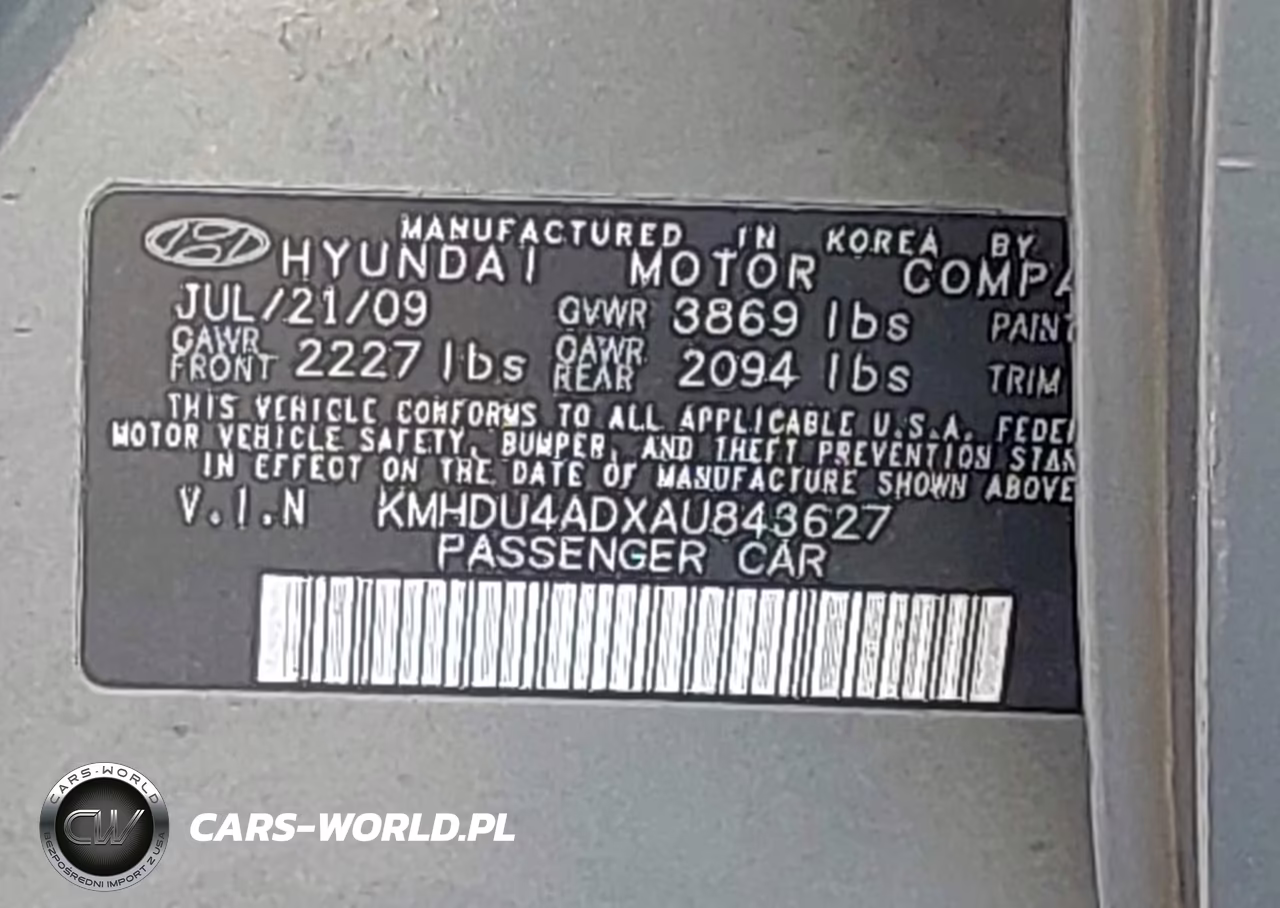 2010 Hyundai Elantra Gls VIN:KMHDU4ADXAU843627 - 9