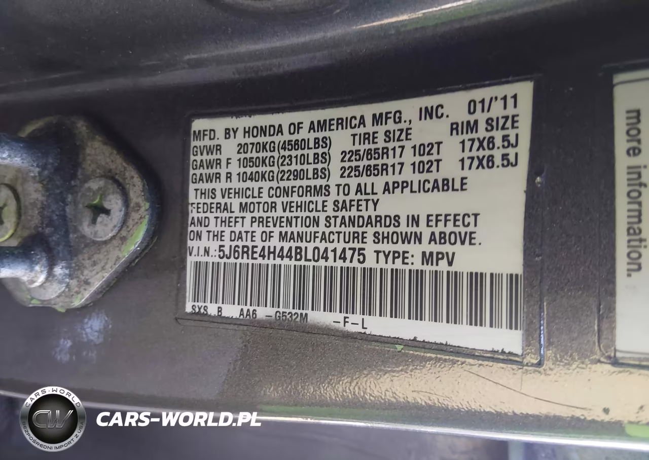 2011 Honda Cr-V Se VIN:5J6RE4H44BL041475 - 9