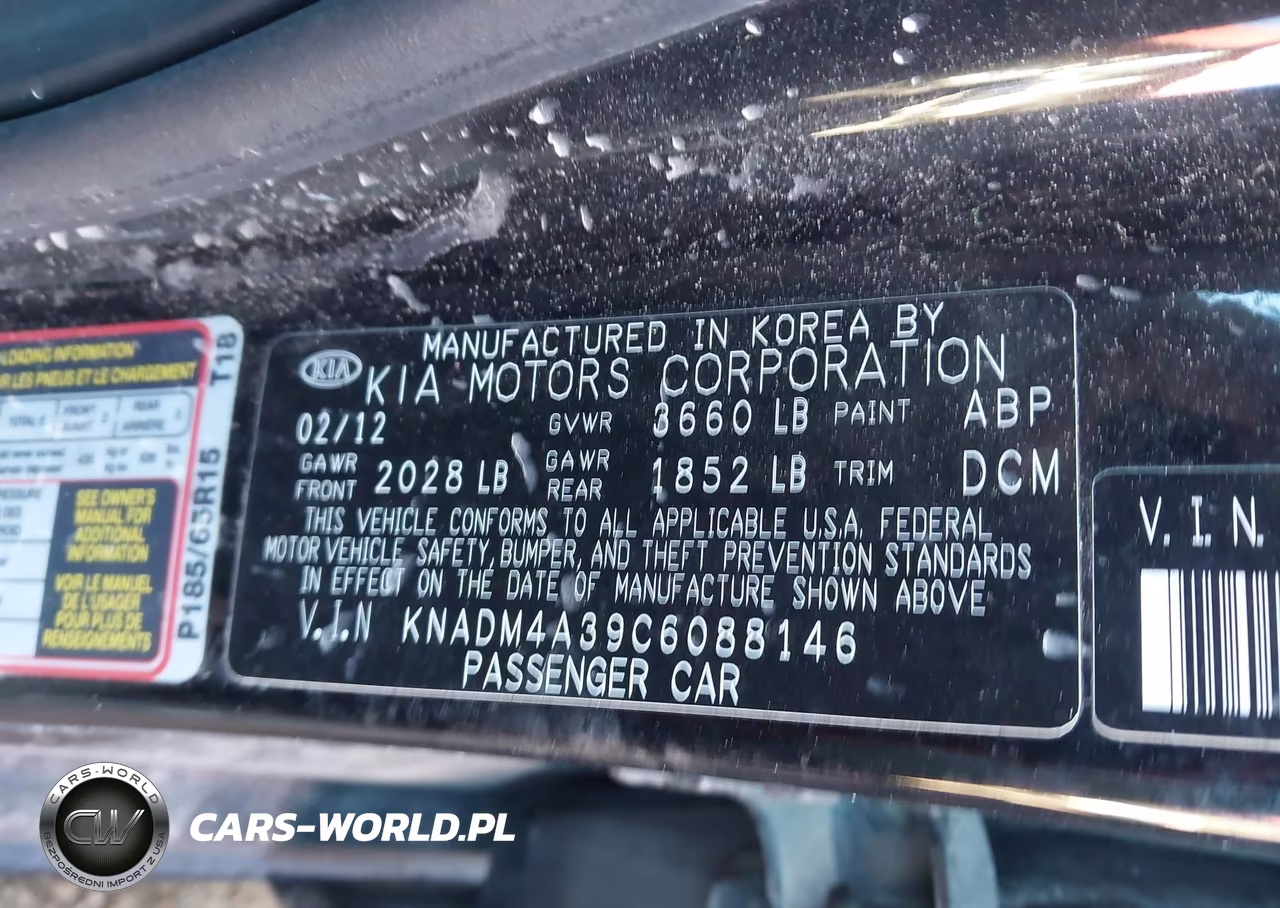 2012 Kia Rio Lx VIN:KNADM4A39C6088146 - 9