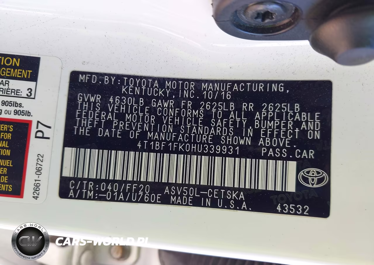 2017 Toyota Camry Se VIN:4T1BF1FK0HU339931 - 9