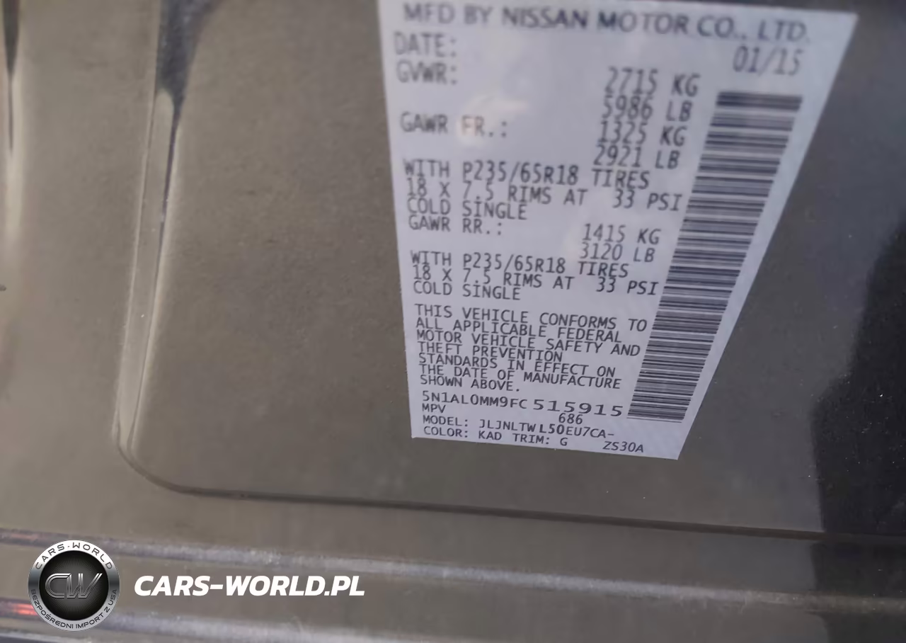 2015 Infiniti Qx60 VIN:5N1AL0MM9FC515915 - 9