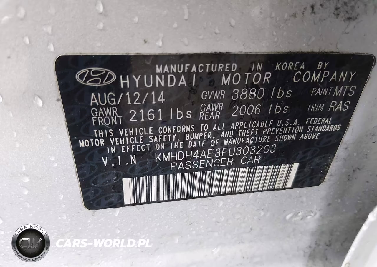 2015 Hyundai Elantra Se VIN:KMHDH4AE3FU303203 - 9
