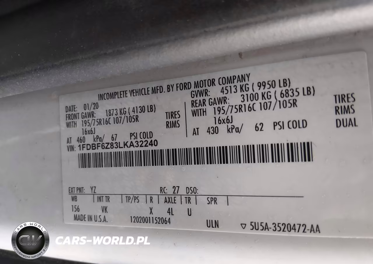 2020 Ford Transit-350 Cab VIN:1FDBF6Z83LKA32240 - 4