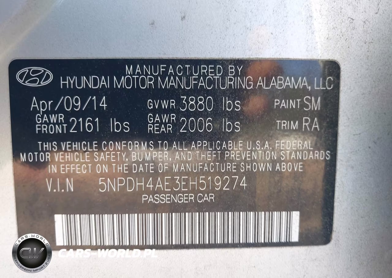 2014 Hyundai Elantra Se VIN:5NPDH4AE3EH519274 - 9