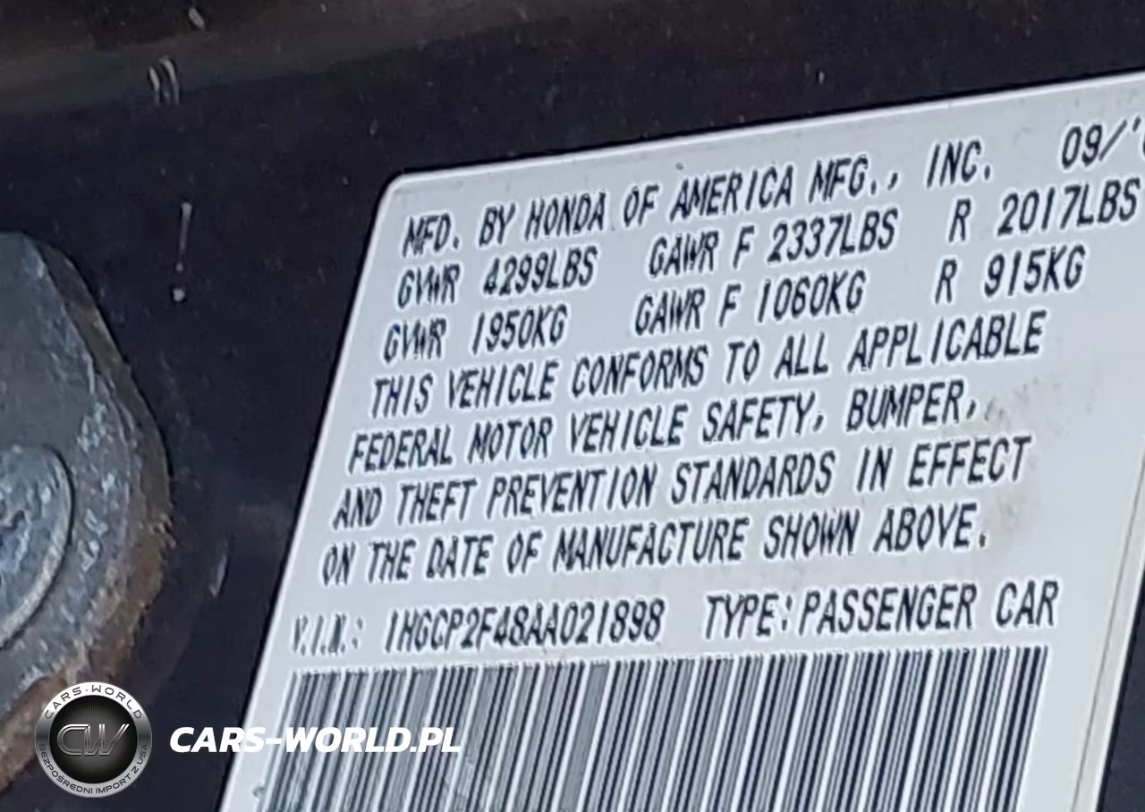 2010 Honda Accord 2.4 Lx-P VIN:1HGCP2F48AA021898 - 9