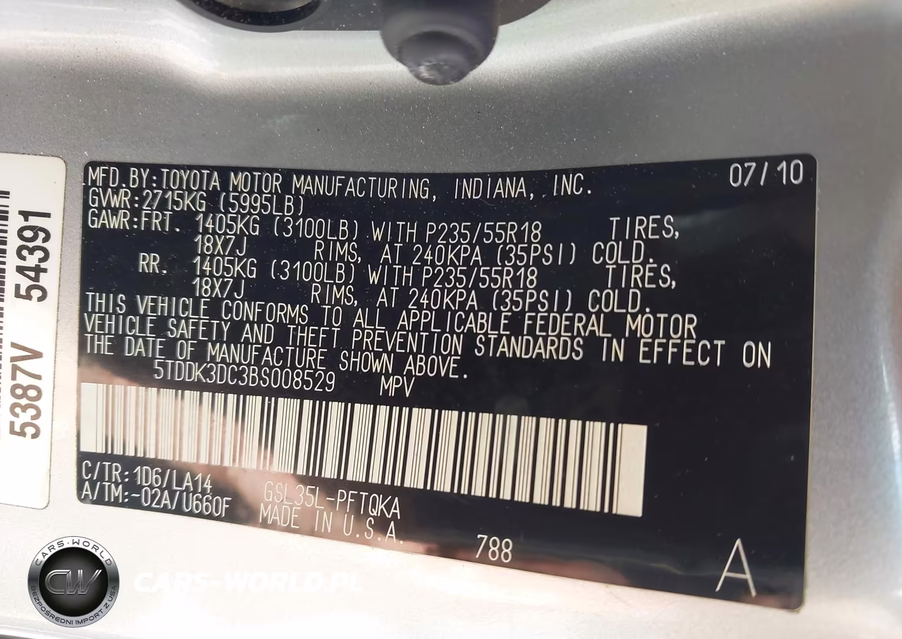 2011 Toyota Sienna Limited VIN:5TDDK3DC3BS008529 - 9