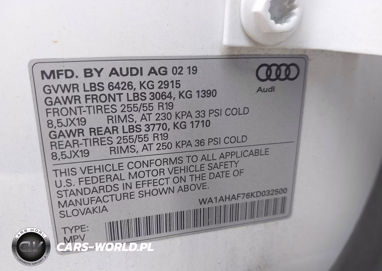 2019 Audi Q7 45 Premium-45 Se Premium VIN:WA1AHAF76KD032500 - 9
