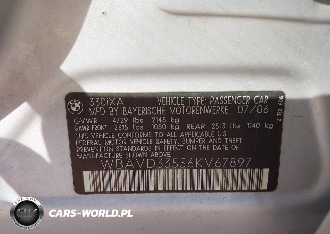 2006 BMW 330Xi VIN:WBAVD33556KV67897 - 9