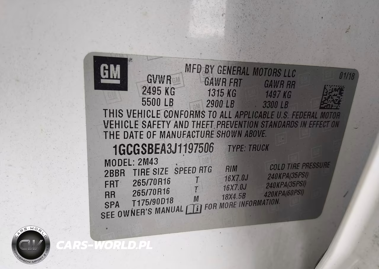 2018 Chevrolet Colorado Wt VIN:1GCGSBEA3J1197506 - 9