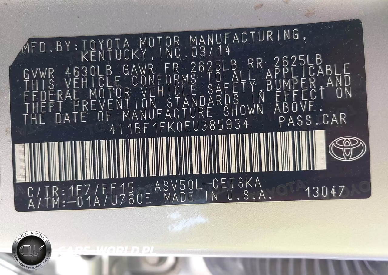 2014 Toyota Camry Se VIN:4T1BF1FK0EU385934 - 9