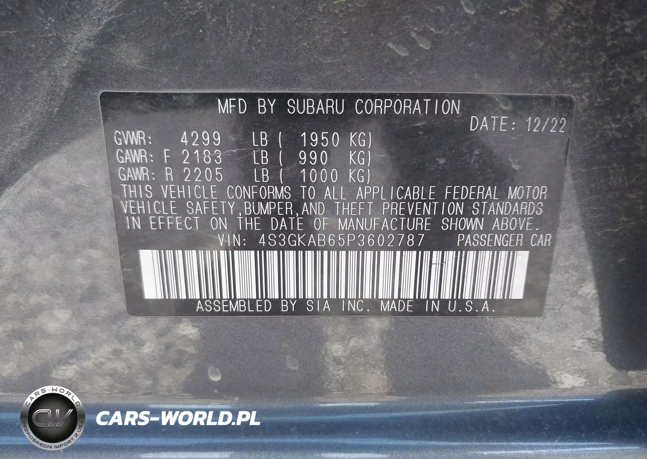 2023 Subaru Impreza Base VIN:4S3GKAB65P3602787 - 9