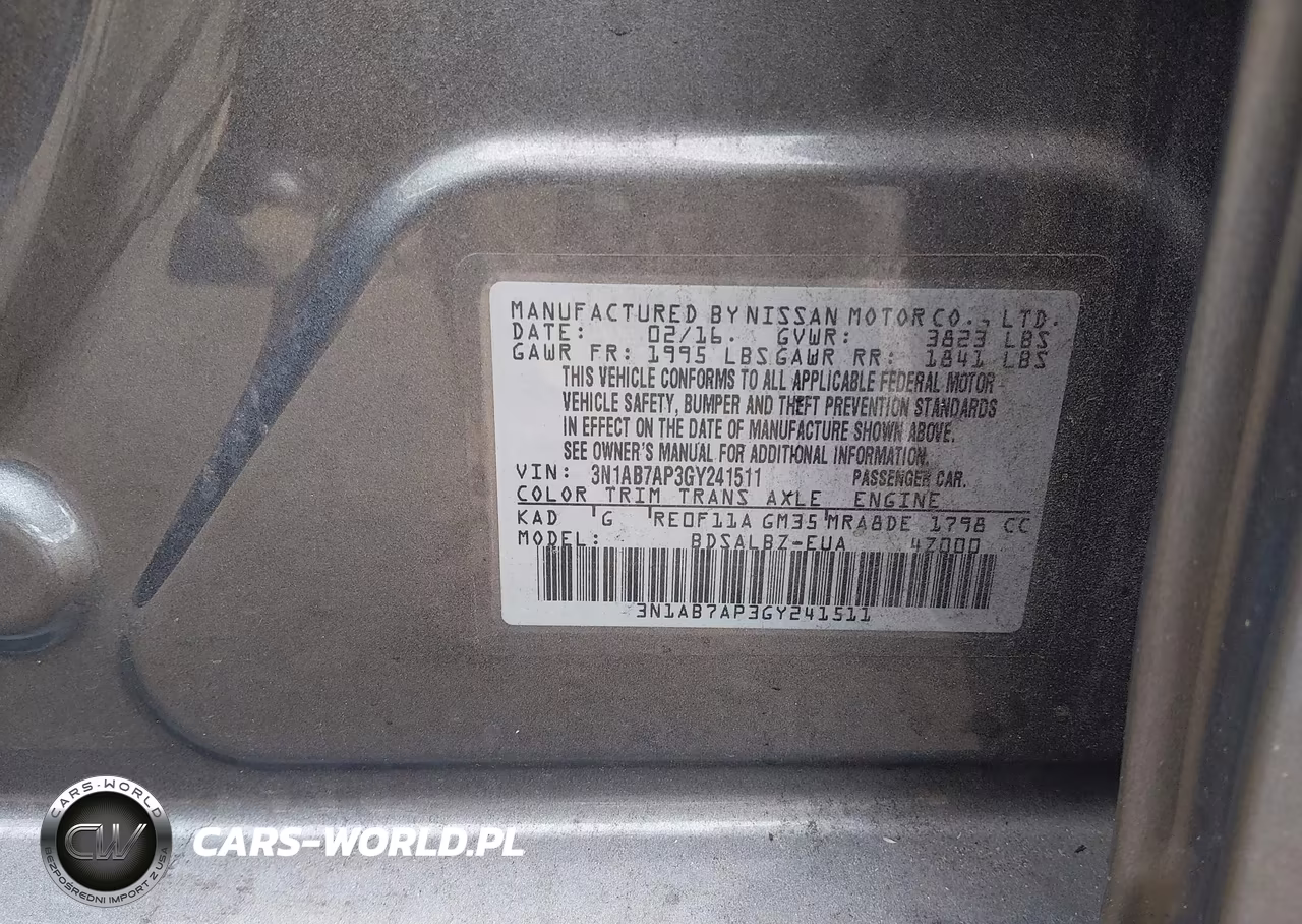 2016 Nissan Sentra S VIN:3N1AB7AP3GY241511 - 9