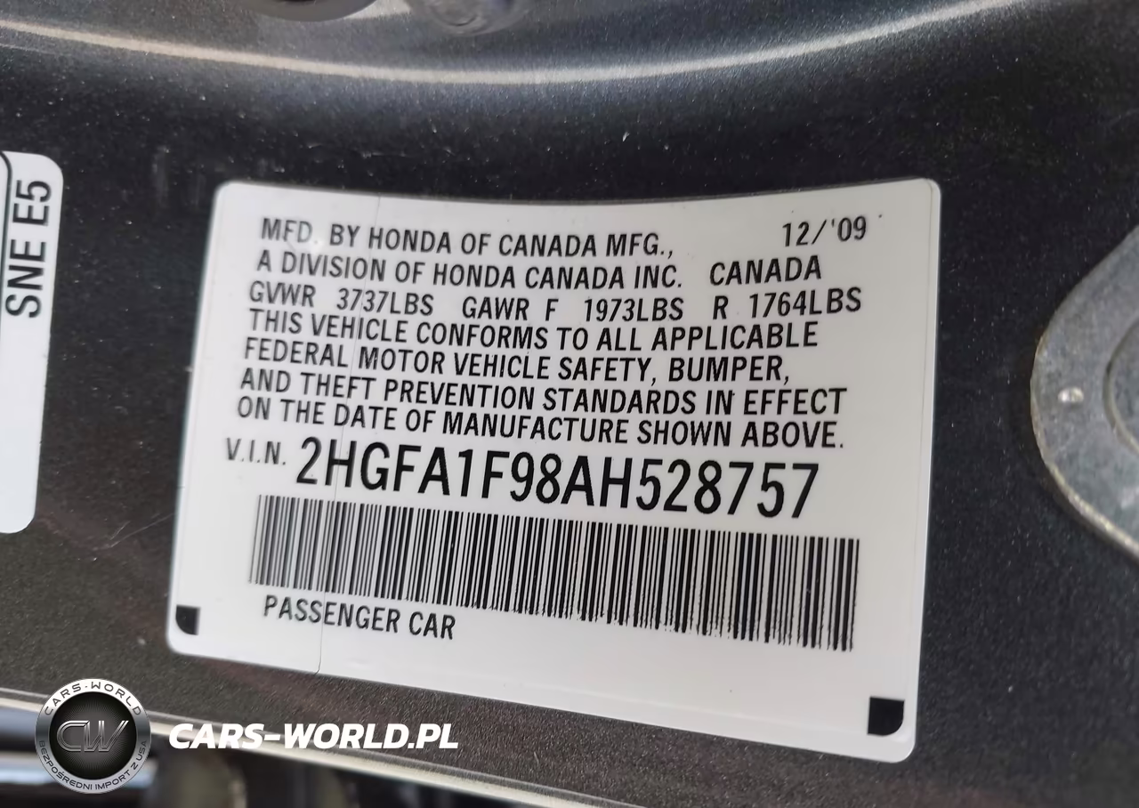 2010 Honda Civic Ex-L VIN:2HGFA1F98AH528757 - 9