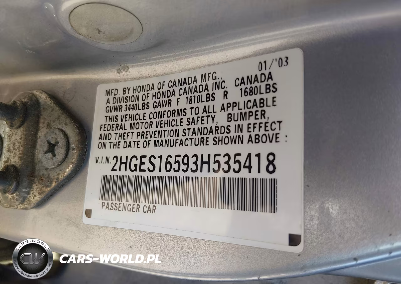 2003 Honda Civic Lx VIN:2HGES16593H535418 - 9
