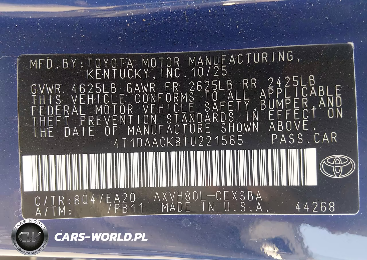 2026 Toyota Camry Se VIN:4T1DAACK8TU221565 - 9