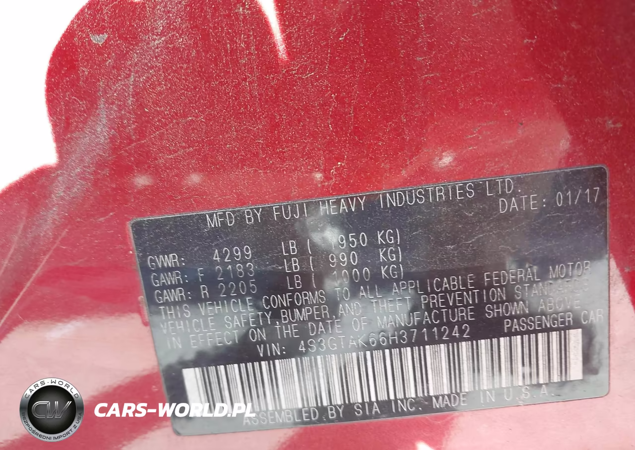 2017 Subaru Impreza 2.0I Sport VIN:4S3GTAK66H3711242 - 9