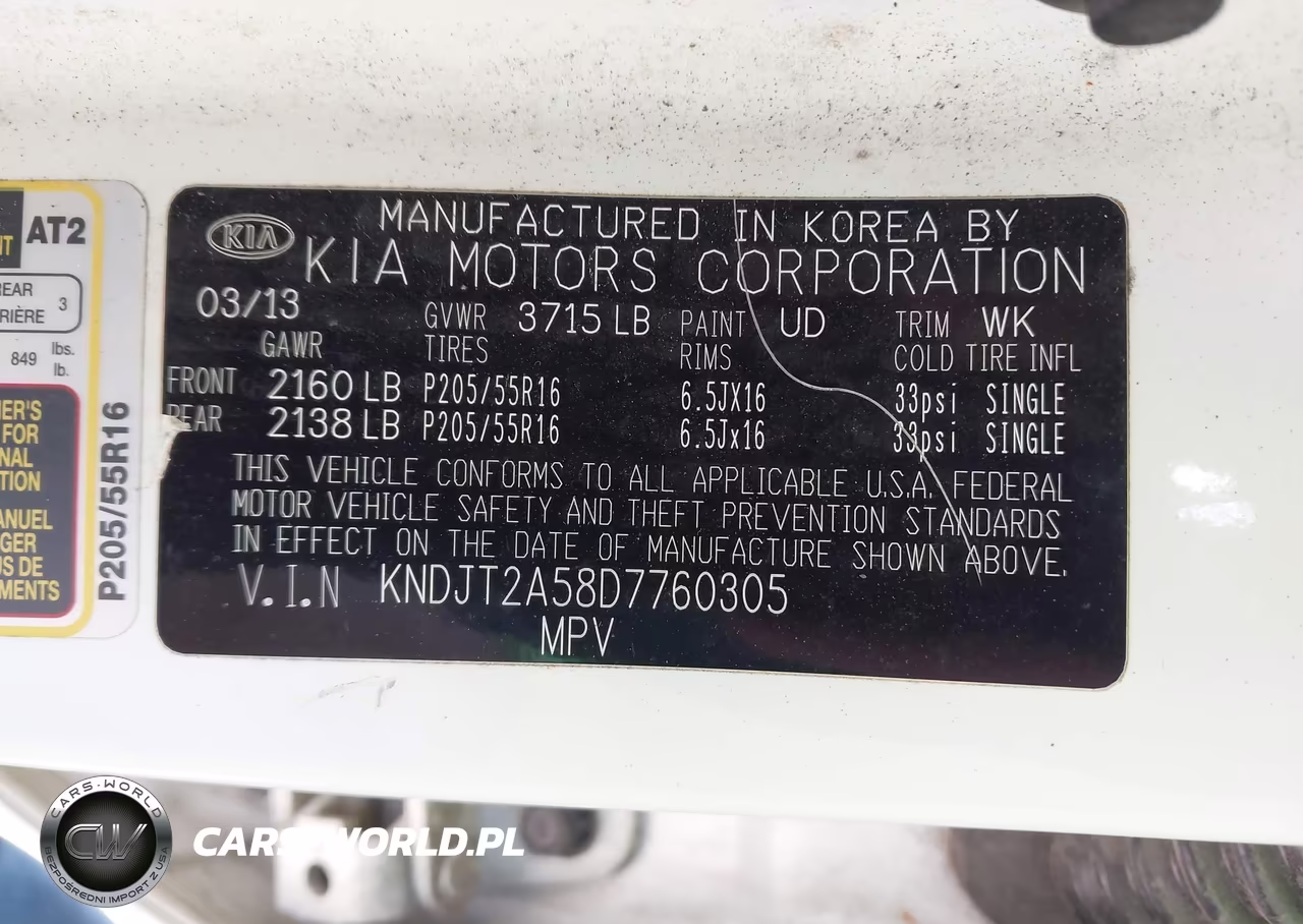 2013 Kia Soul VIN:KNDJT2A58D7760305 - 9
