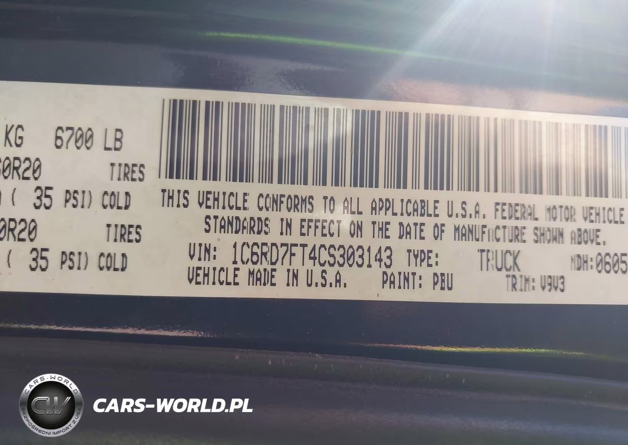 2012 Ram 1500 St VIN:1C6RD7FT4CS303143 - 9
