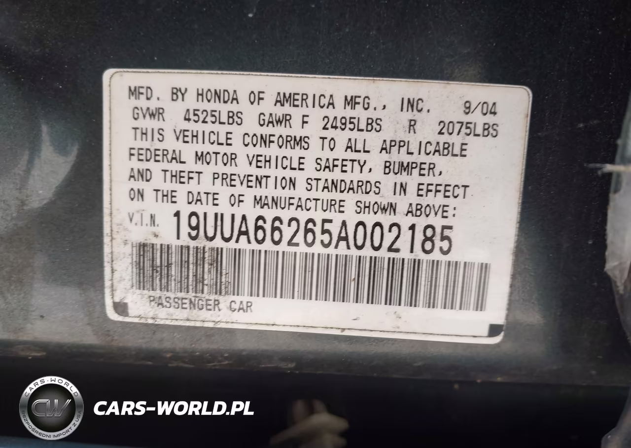 2005 Acura Tl VIN:19UUA66265A002185 - 9