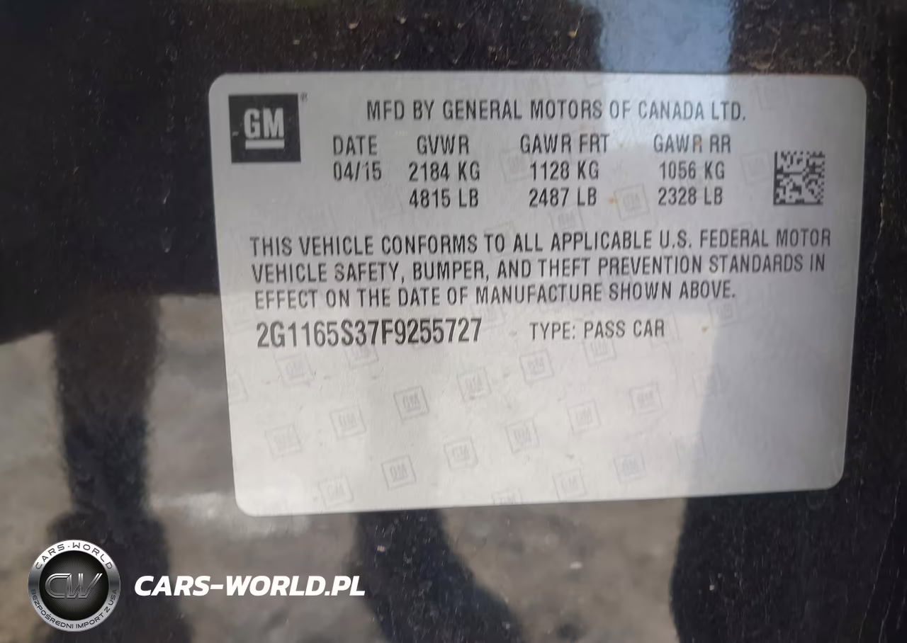 2015 Chevrolet Impala 2Lz VIN:2G1165S37F9255727 - 9