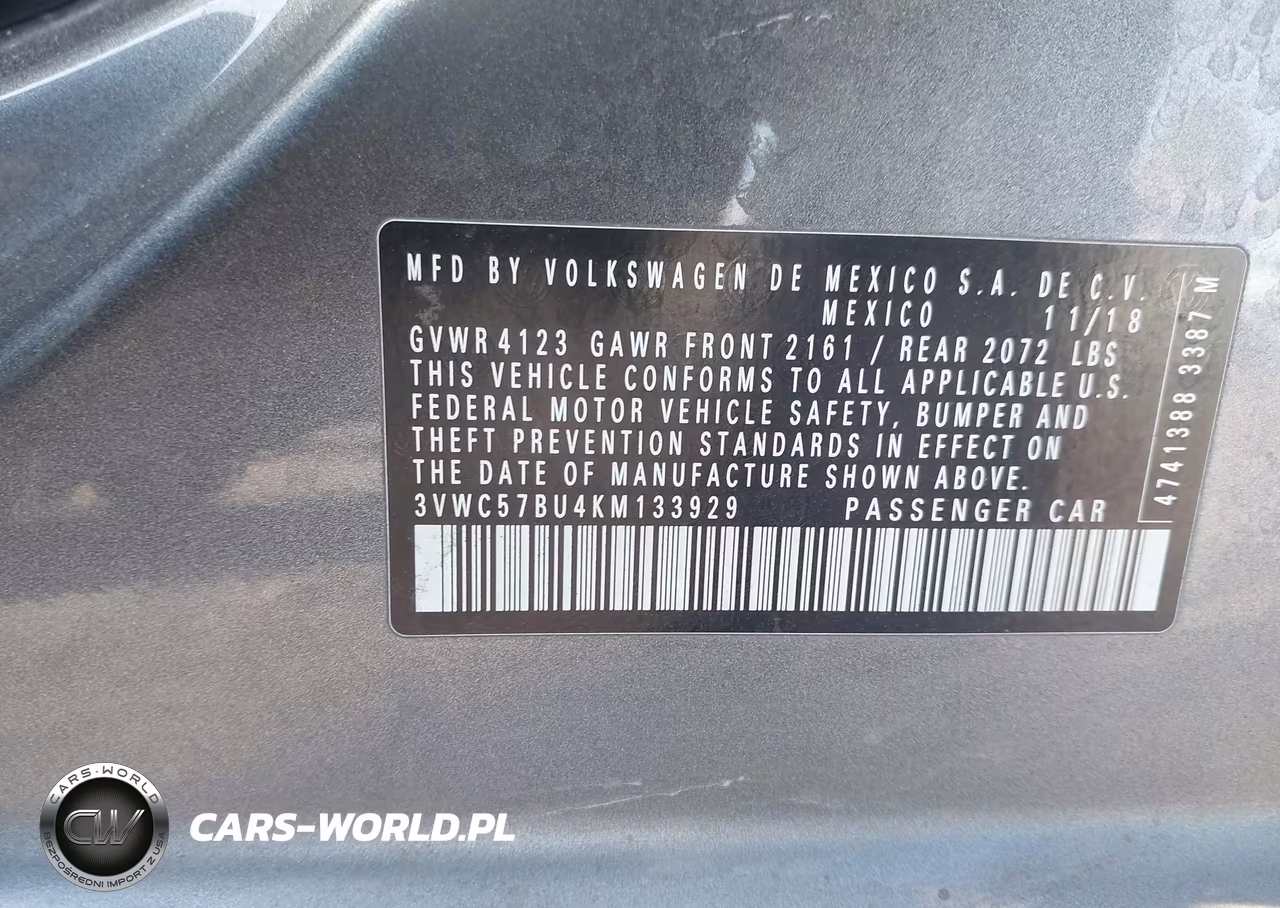 2019 Volkswagen Jetta 1.4T R-Line-1.4T S-1.4T Se VIN:3VWC57BU4KM133929 - 9