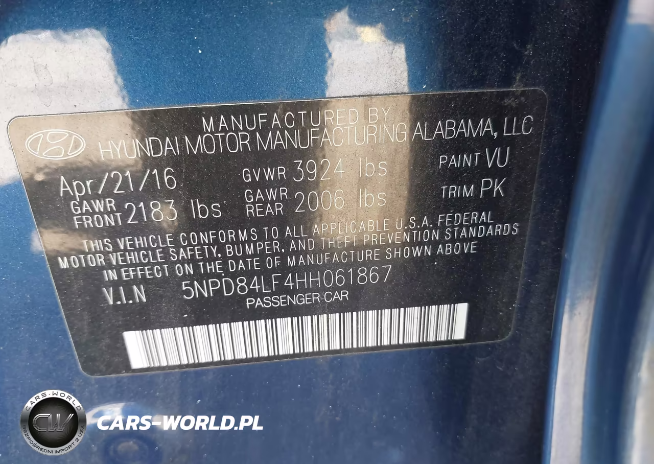 2017 Hyundai Elantra Limited VIN:5NPD84LF4HH061867 - 9