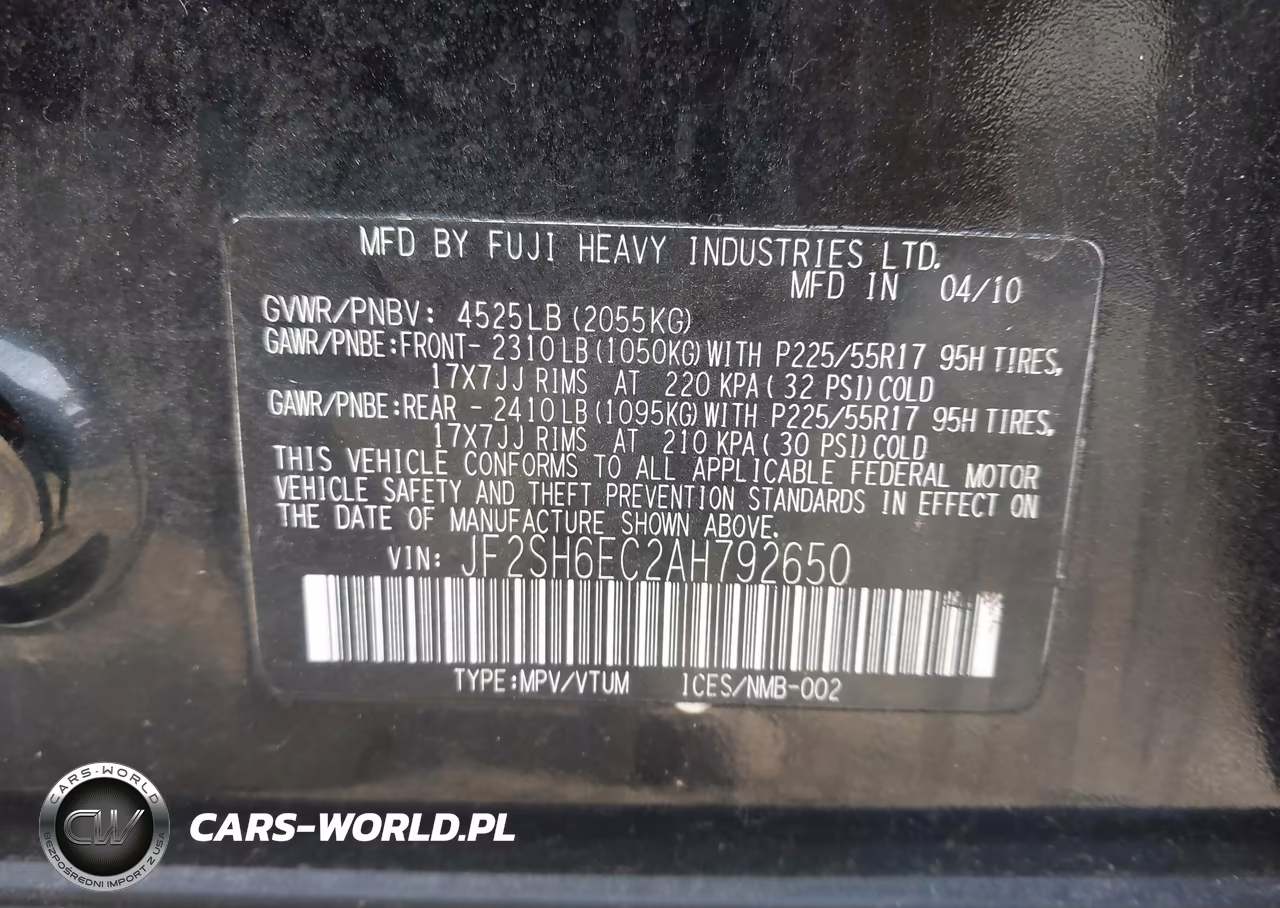 2010 Subaru Forester 2.5Xt Premium VIN:JF2SH6EC2AH792650 - 9