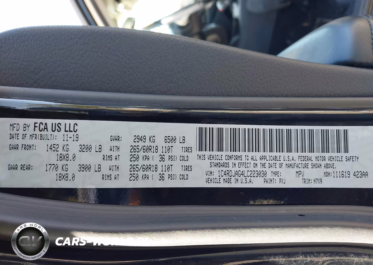 2020 Dodge Durango Sxt Plus Awd VIN:1C4RDJAG4LC223030 - 9