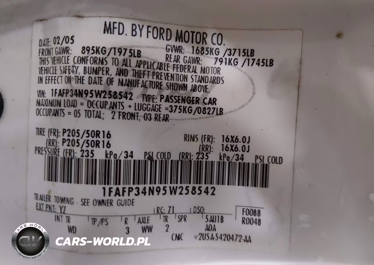 2005 Ford Focus Zx4 VIN:1FAFP34N95W258542 - 9
