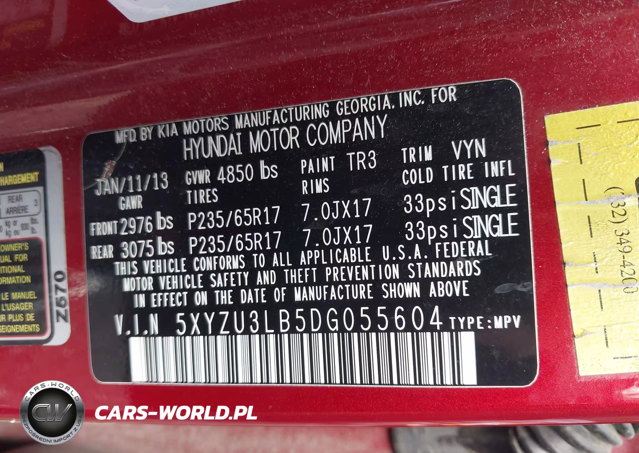 2013 Hyundai Santa Fe Sport VIN:5XYZU3LB5DG055604 - 9