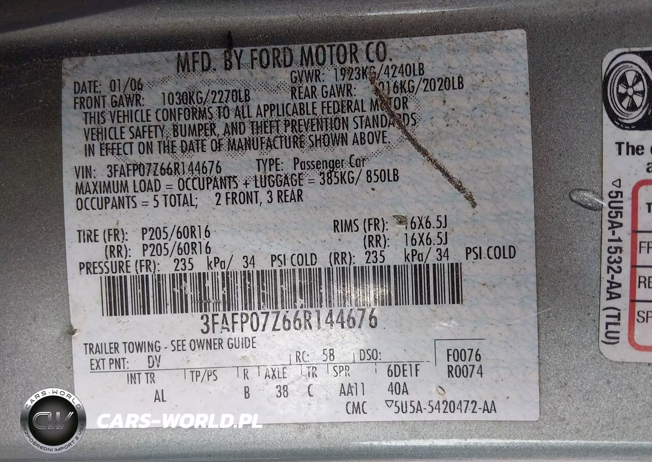 2006 Ford Fusion Se VIN:3FAFP07Z66R144676 - 9
