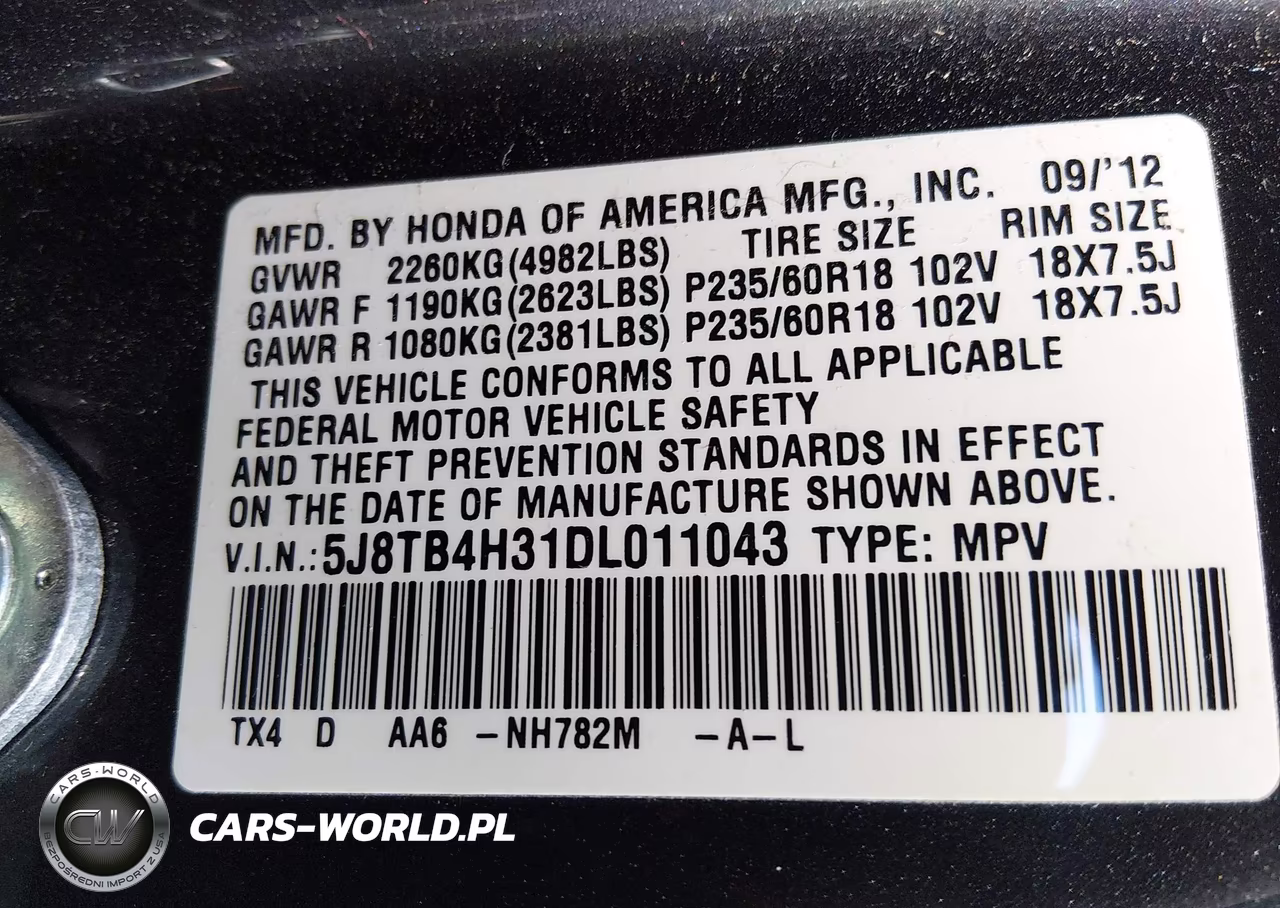 2013 Acura Rdx VIN:5J8TB4H31DL011043 - 9