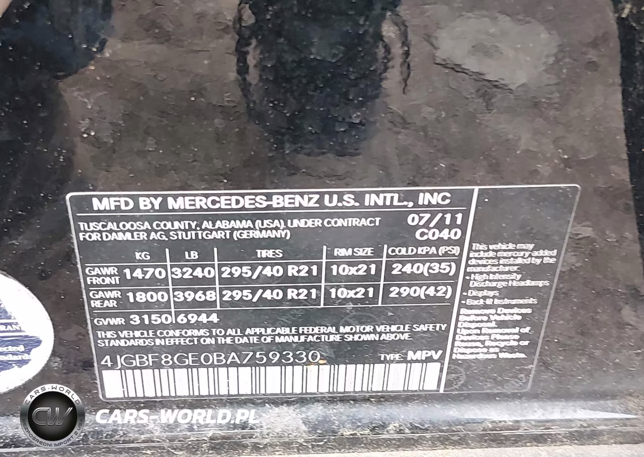 2011 Mercedes-Benz Gl 550 4Matic VIN:4JGBF8GE0BA759330 - 9
