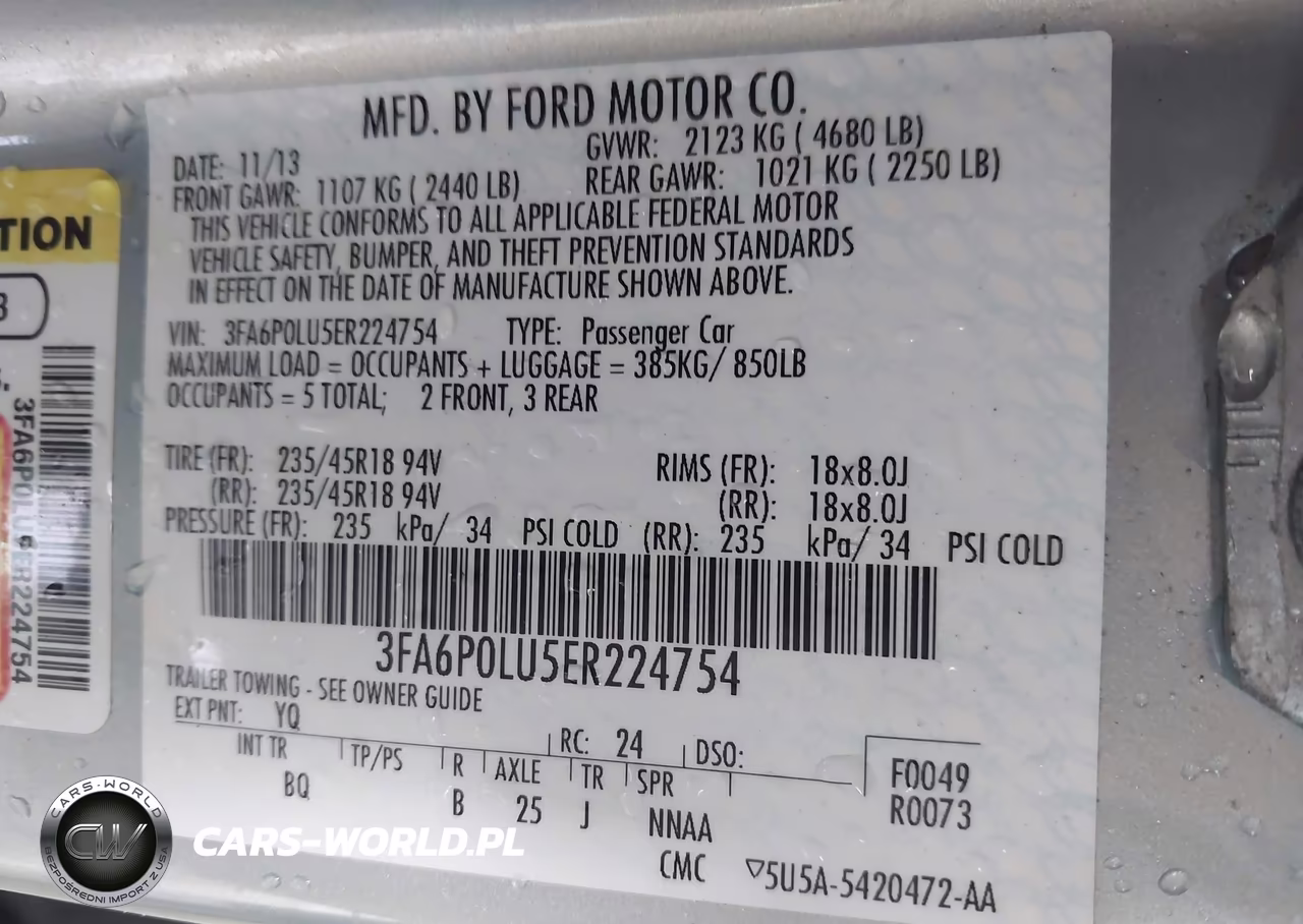 2014 Ford Fusion Se Hybrid VIN:3FA6P0LU5ER224754 - 9
