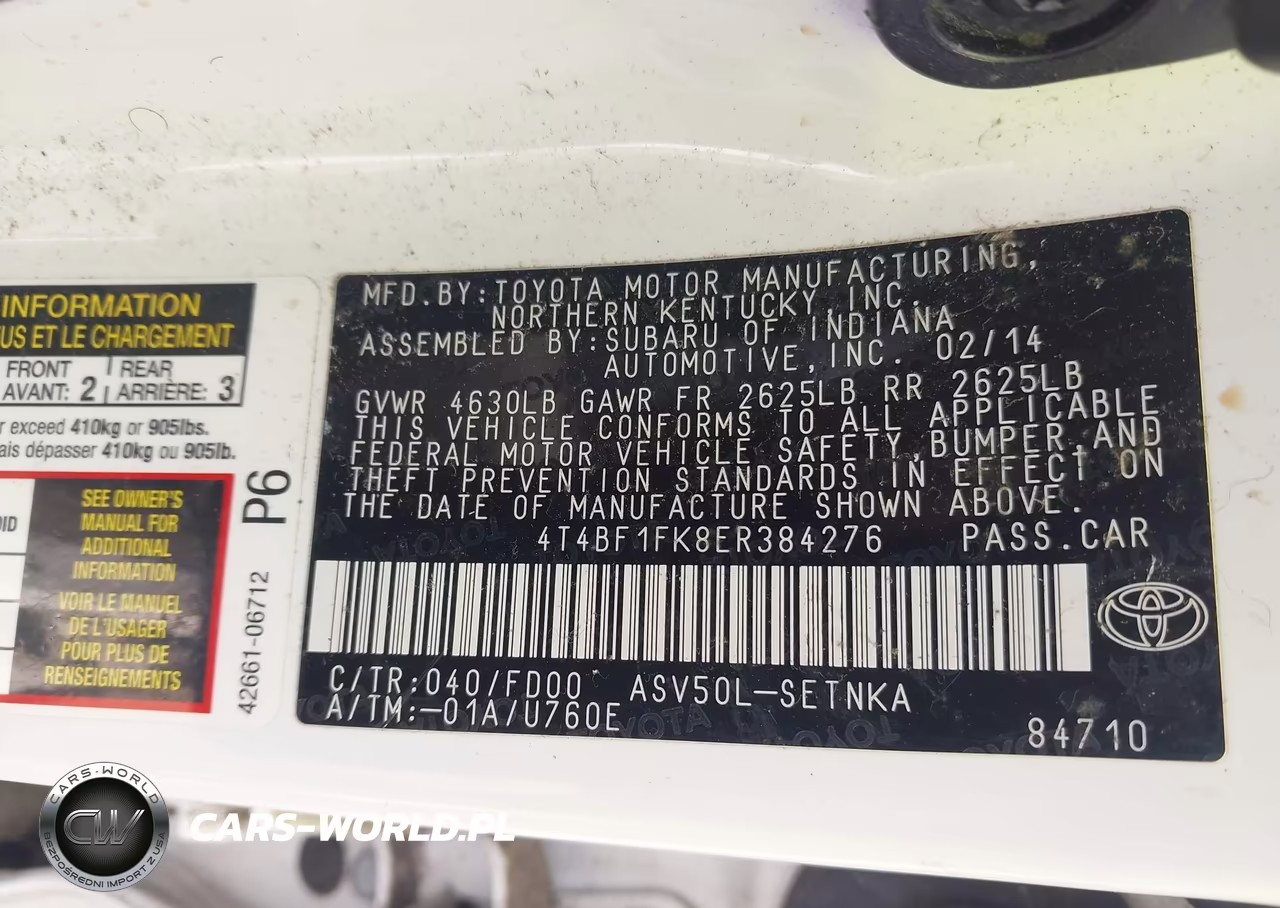 2014 Toyota Camry Le VIN:4T4BF1FK8ER384276 - 9