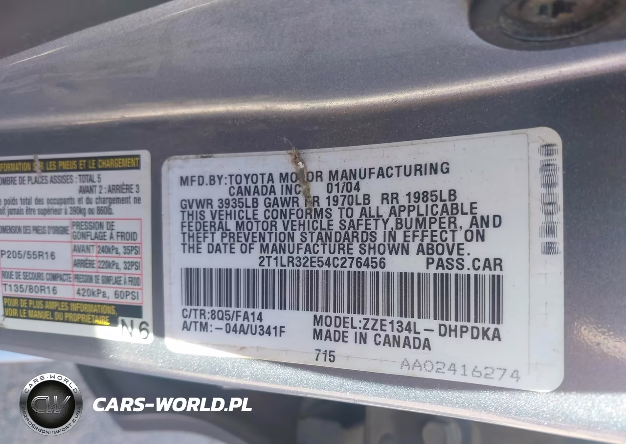 2004 Toyota Corolla Matrix Xr VIN:2T1LR32E54C276456 - 9