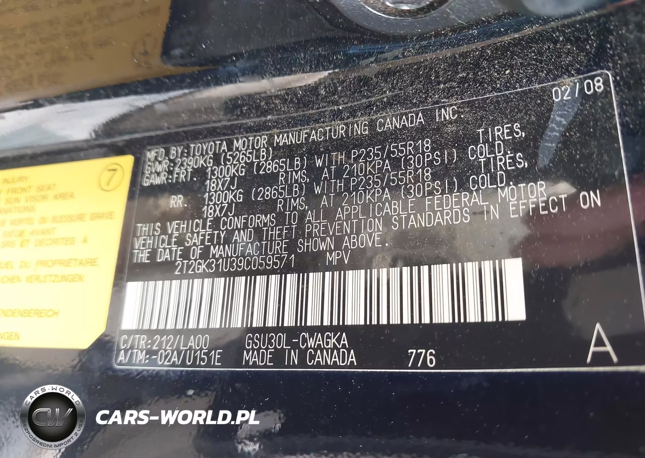 2009 Lexus Rx 350 VIN:2T2GK31U39C059571 - 9