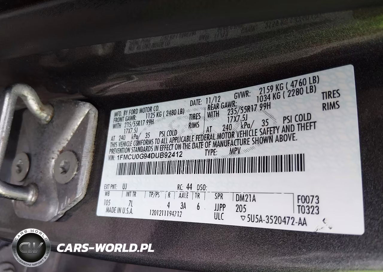 2013 Ford Escape Se VIN:1FMCU0G94DUB92412 - 9