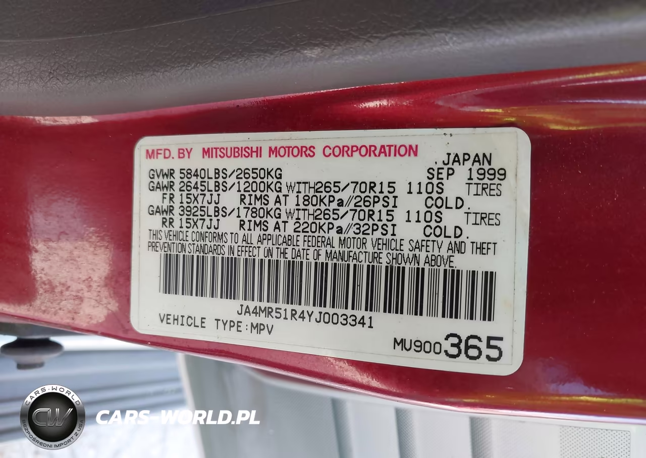 2000 Mitsubishi Montero VIN:JA4MR51R4YJ003341 - 9