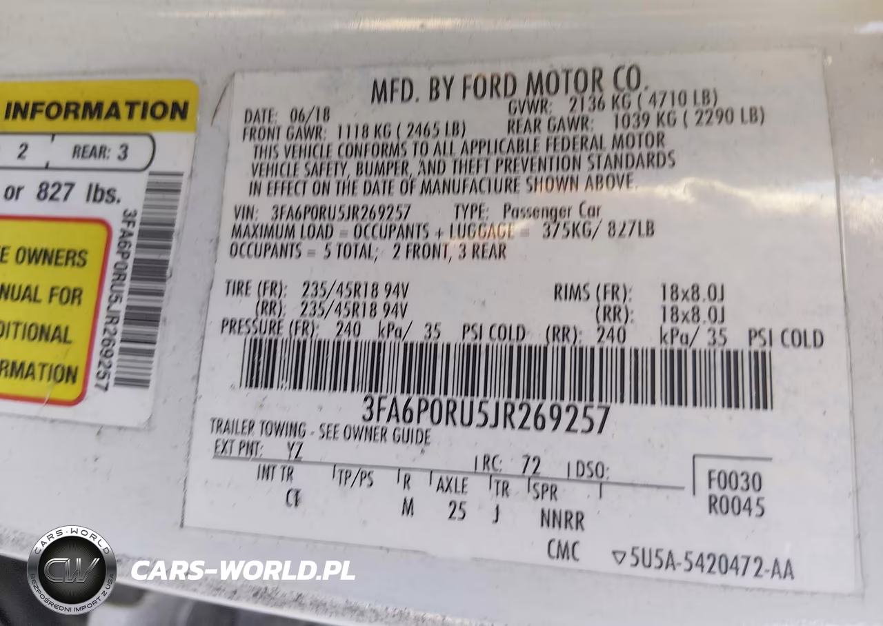 2018 Ford Fusion Hybrid Titanium VIN:3FA6P0RU5JR269257 - 9