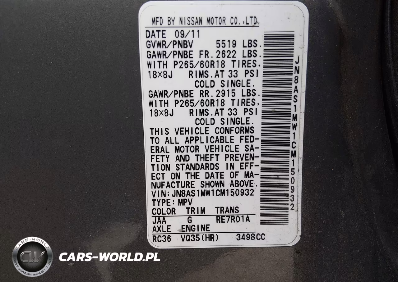 2012 Infiniti Fx35 VIN:JN8AS1MW1CM150932 - 9
