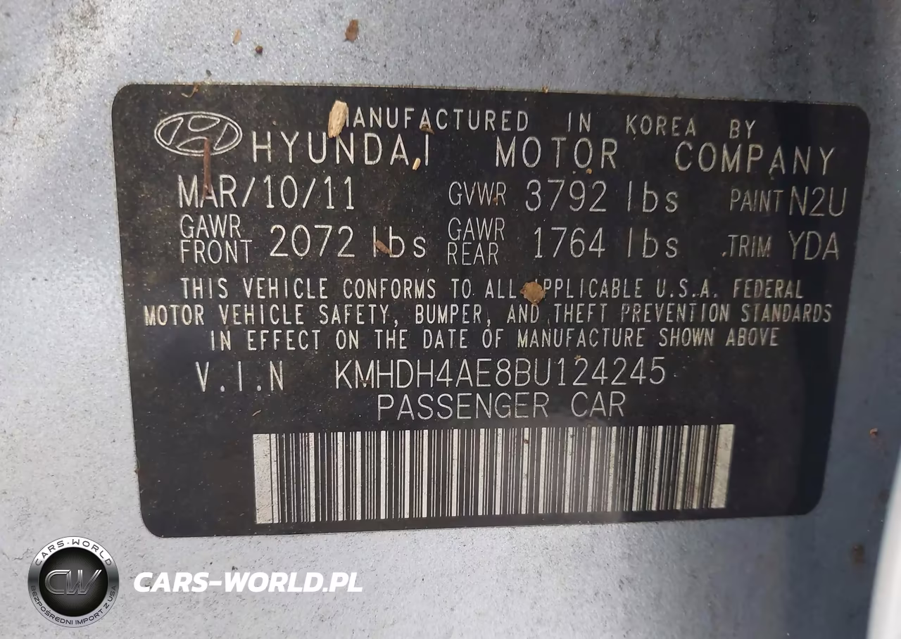 2011 Hyundai Elantra Gls (Ulsan Plant) VIN:KMHDH4AE8BU124245 - 9