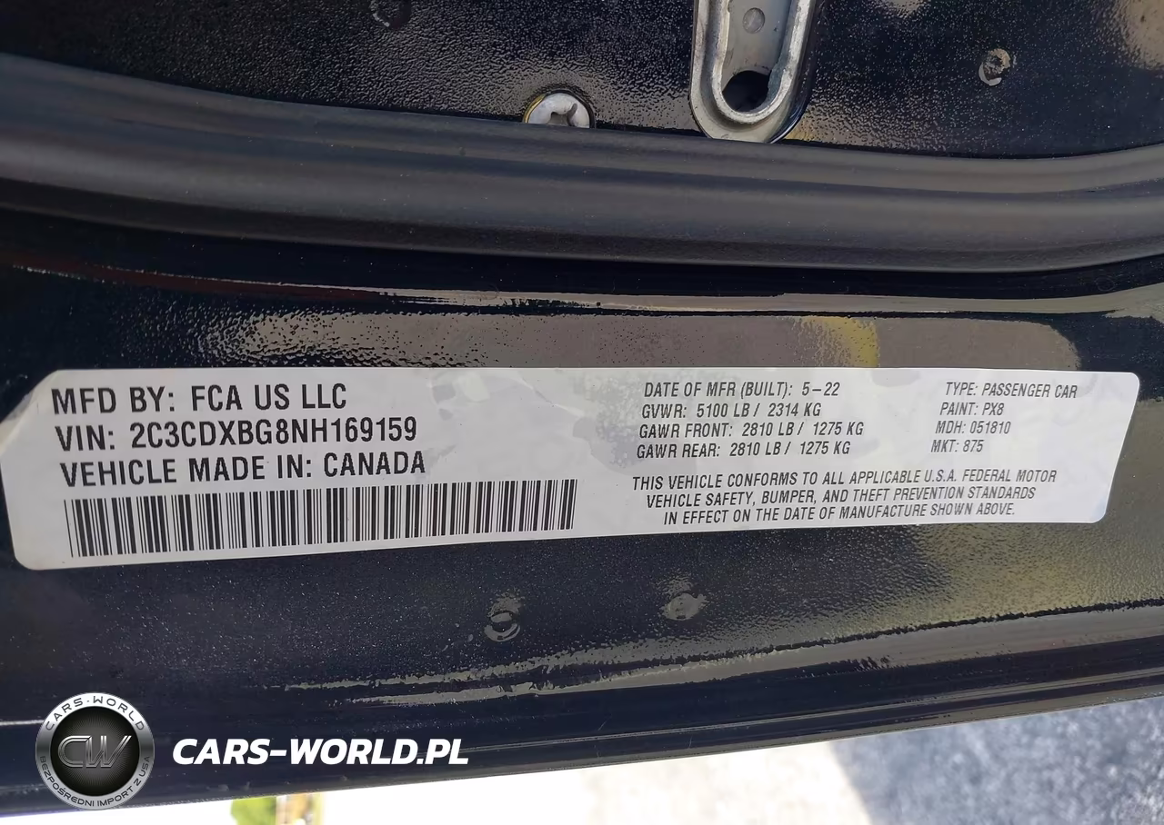 2022 Dodge Charger Sxt Rwd VIN:2C3CDXBG8NH169159 - 9