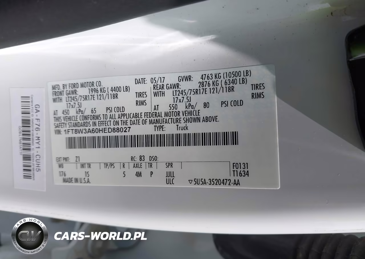 2017 Ford F-350 Xl VIN:1FT8W3A60HED88027 - 9