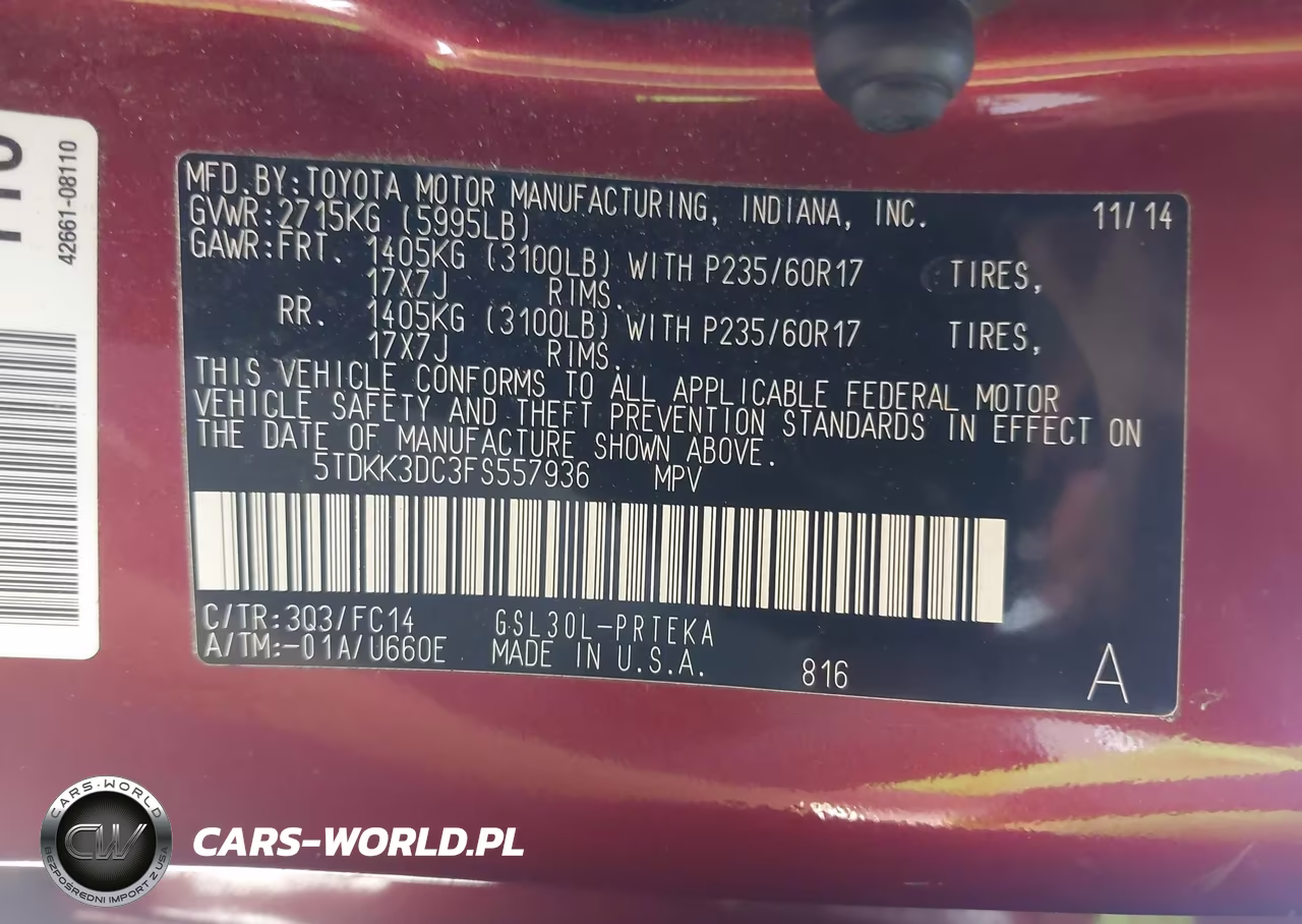 2015 Toyota Sienna Le VIN:5TDKK3DC3FS557936 - 9