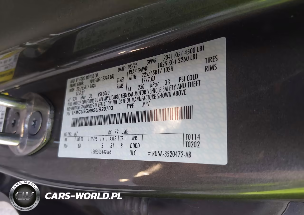 2025 Ford Escape Active VIN:1FMCU9GN9SUB20703 - 9