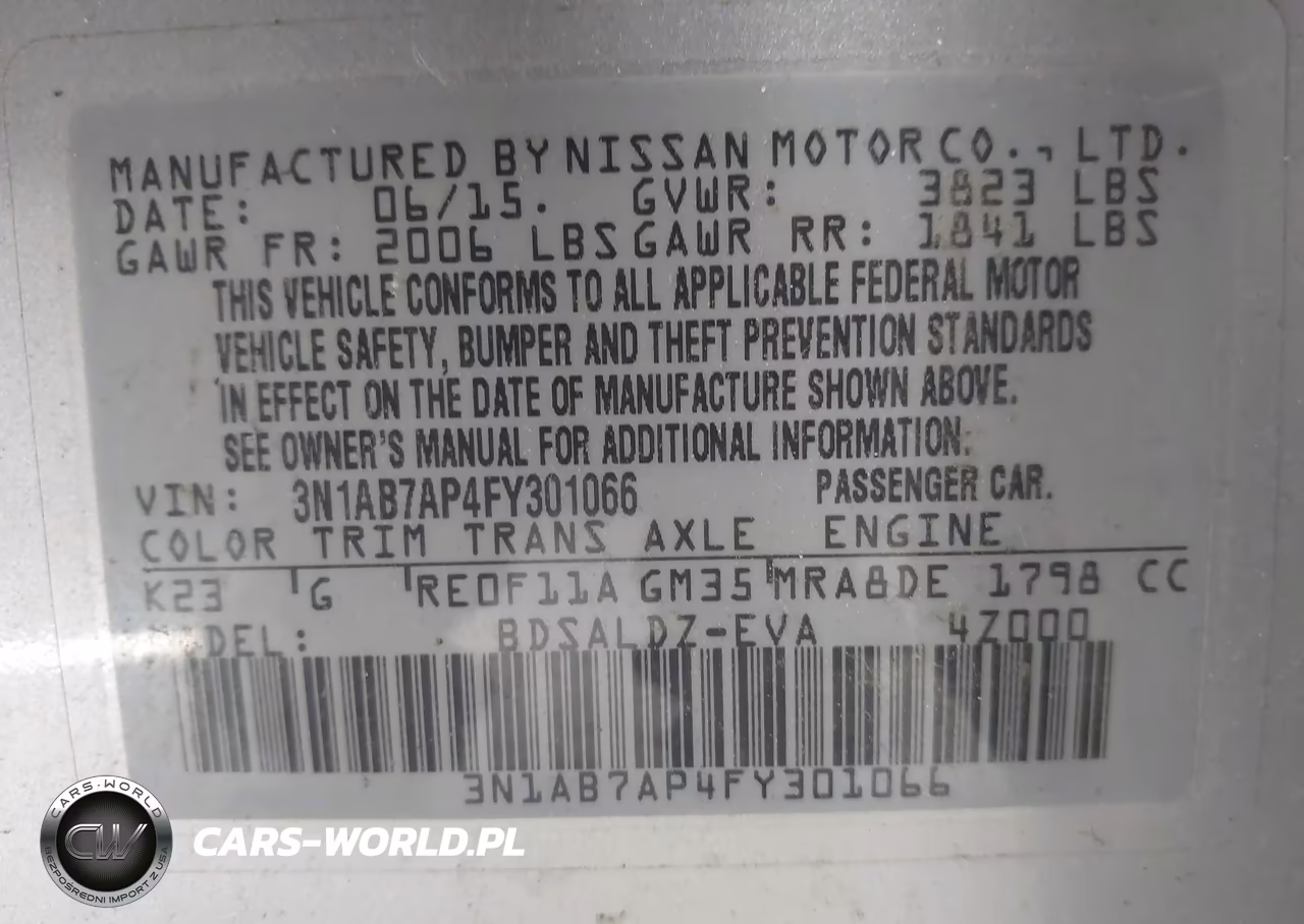 2015 Nissan Sentra Sv VIN:3N1AB7AP4FY301066 - 9