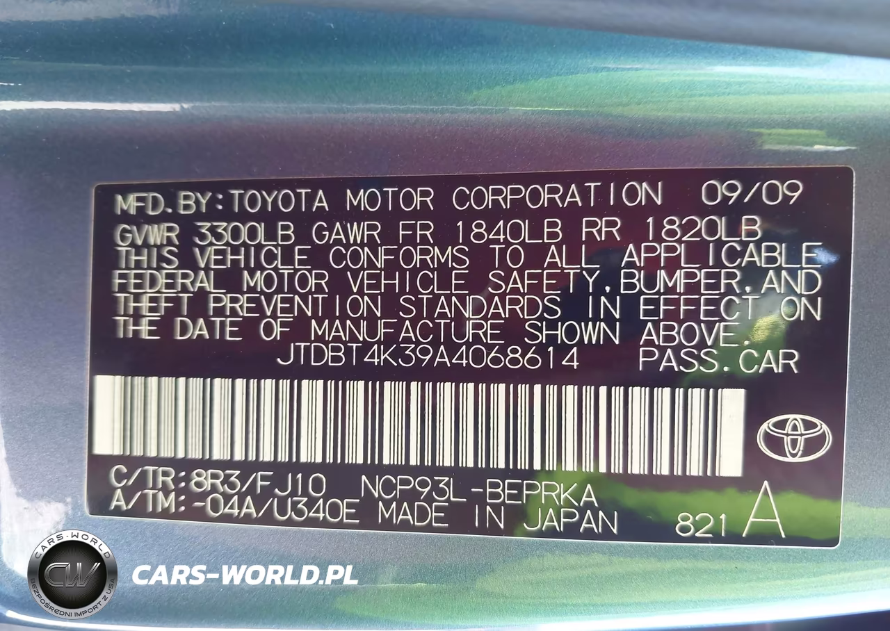 2010 Toyota Yaris VIN:JTDBT4K39A4068614 - 9